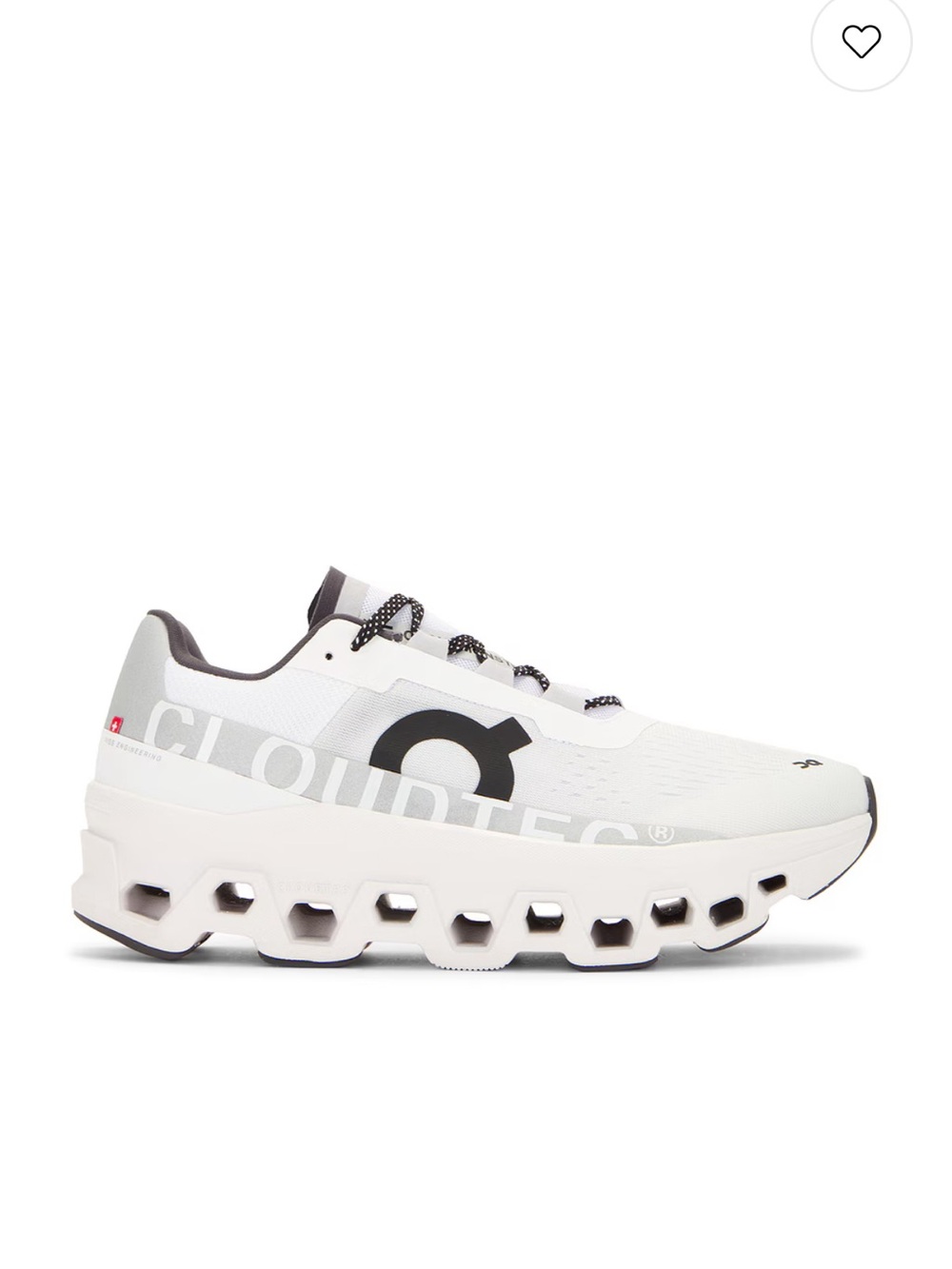 On Cloudmonster in White Grey Colorway